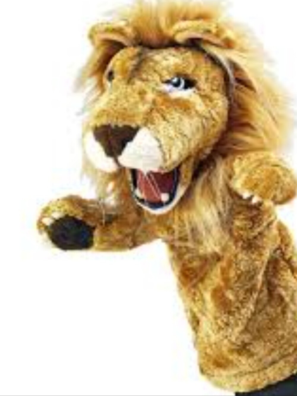 Folkmantis Plush Lion Hand Puppet in Light Brown with Cream Accent